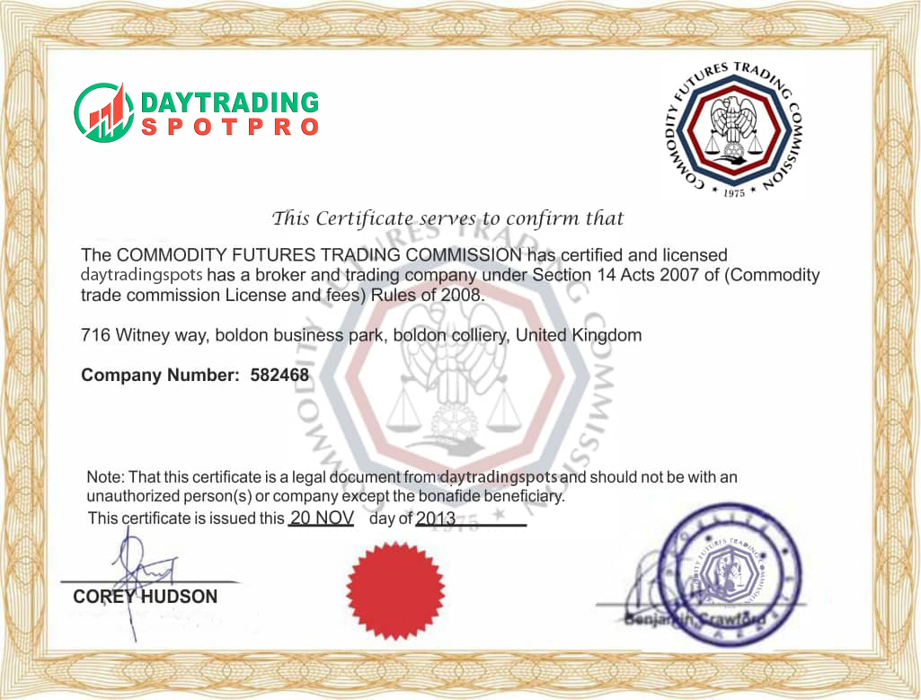 Daytradingspotpro Certificate